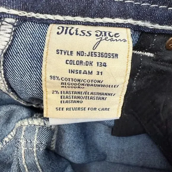 Miss Me Jeans Women's 28x31 (6) Dark Blue Skinny Fleur de Lis Blingy Western - Picture 8 of 14